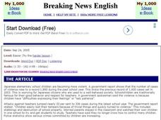 Breaking News English: Violence In Japan's Elementary Schools Interactive Breaking News English: Violence In Japan's Elementary Schools Interactive