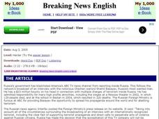Breaking News English: TV News about Russia Interactive Breaking News English: TV News about Russia Interactive
