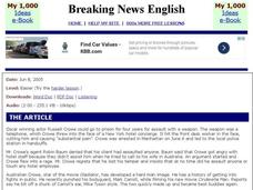 Breaking News English: Russell Crowe Interactive Breaking News English: Russell Crowe Interactive