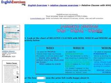 ESL: Relative Clauses-Whose, Which, Who Interactive ESL: Relative Clauses-Whose, Which, Who Interactive
