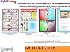 English Exercises: Past Continuous Verbs Interactive English Exercises: Past Continuous Verbs Interactive