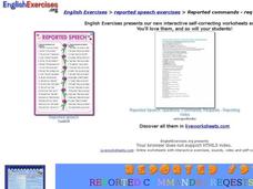 ESL Reported Speech Activity Interactive ESL Reported Speech Activity Interactive