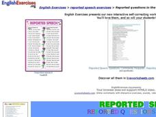 Reported Questions in the Past Interactive Reported Questions in the Past Interactive