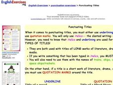 ESL: Punctuating Titles Interactive ESL: Punctuating Titles Interactive