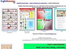 English Exercises - Past Continuous Verb Tense Interactive English Exercises - Past Continuous Verb Tense Interactive