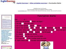 English Exercises: Punctuation Marks Interactive English Exercises: Punctuation Marks Interactive