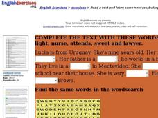 ESL-Text and Vocabulary Activity Interactive ESL-Text and Vocabulary Activity Interactive