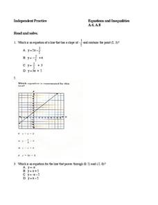 Equations and Inequalities Worksheet Equations and Inequalities Worksheet