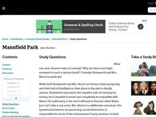 Mansfeld Park by Jane Austen: Study Guide - Mini Essays Study Guide Mansfeld Park by Jane Austen: Study Guide - Mini Essays Study Guide