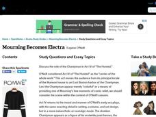 Mourning Becomes Electra by Eugene O'Neill: Study Guide - Mini Essays Study Guide Mourning Becomes Electra by Eugene O'Neill: Study Guide - Mini Essays Study Guide