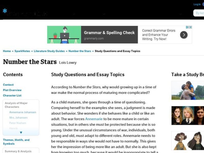 Number the Stars Study Questions and Essay Topics Interactive Number the Stars Study Questions and Essay Topics Interactive