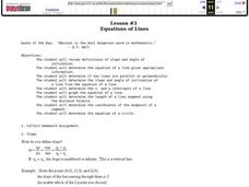 Equations of Lines Lesson Plan Equations of Lines Lesson Plan