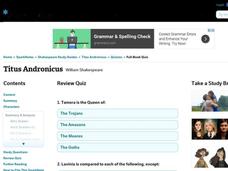 Titus Andronicus Review Quiz Interactive Titus Andronicus Review Quiz Interactive