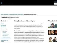 Uncle Vanya by Anton Chekhov: Study Guide - Mini Essays Study Guide Uncle Vanya by Anton Chekhov: Study Guide - Mini Essays Study Guide