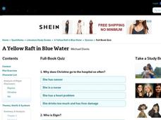 A Yellow Raft in Blue Water Quiz Interactive A Yellow Raft in Blue Water Quiz Interactive