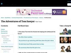 The Adventures of Tom Sawyer Quiz Interactive The Adventures of Tom Sawyer Quiz Interactive