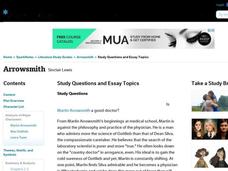 Arrowsmith by Sinclair Lewis: Study Guide - Mini Essays Study Guide Arrowsmith by Sinclair Lewis: Study Guide - Mini Essays Study Guide