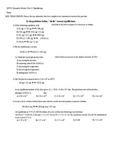 Equilibrium Worksheet Equilibrium Worksheet