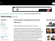Dicey's Song by Cynthia Voigt: Study Guide - Mini Essays Study Guide Dicey's Song by Cynthia Voigt: Study Guide - Mini Essays Study Guide