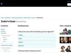 Ender's Game Quiz Interactive Ender's Game Quiz Interactive