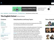 The English Patient by Michael Ondaatje: Study Guide - Mini Essays Study Guide The English Patient by Michael Ondaatje: Study Guide - Mini Essays Study Guide