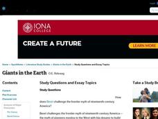 Giants in the Earth by O.E. Rölvaag: Study Guide - Mini Essays Study Guide Giants in the Earth by O.E. Rölvaag: Study Guide - Mini Essays Study Guide