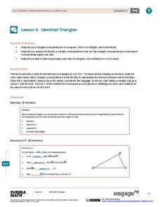 Identical Triangles Lesson Plan Identical Triangles Lesson Plan