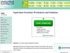 Equivalent Fractions Worksheet Equivalent Fractions Worksheet