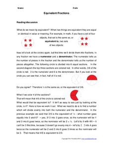 Equivalent Fractions Worksheet Equivalent Fractions Worksheet