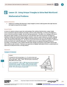 Using Unique Triangles to Solve Real-World and Mathematical Problems Lesson Plan Using Unique Triangles to Solve Real-World and Mathematical Problems Lesson Plan