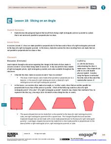 Slicing on an Angle Lesson Plan Slicing on an Angle Lesson Plan