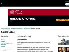 Galileo Galilei Questions for Study Interactive Galileo Galilei Questions for Study Interactive