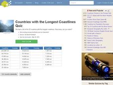 Countries w/ Longest Coastlines Quiz Interactive Countries w/ Longest Coastlines Quiz Interactive