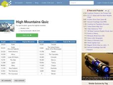 High Mountains Quiz Interactive High Mountains Quiz Interactive