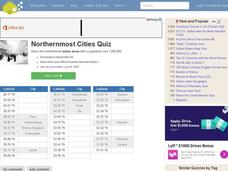 Northernmost Cities Quiz Interactive Northernmost Cities Quiz Interactive