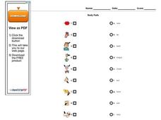 ESL Body Parts Matching Worksheet Worksheet ESL Body Parts Matching Worksheet Worksheet
