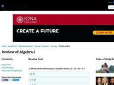 Review of Algebra I Interactive Review of Algebra I Interactive