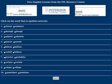 ESL Spelling: Multiple Choice #4 Worksheet ESL Spelling: Multiple Choice #4 Worksheet