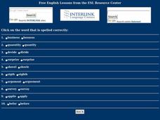 ESL Spelling: Multiple Choice #5 Worksheet ESL Spelling: Multiple Choice #5 Worksheet