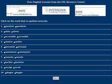 ESL Spelling: Multiple Choice #5 Worksheet ESL Spelling: Multiple Choice #5 Worksheet