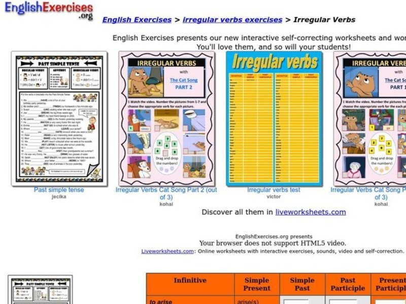 ESL-Irregular Verbs Interactive ESL-Irregular Verbs Interactive
