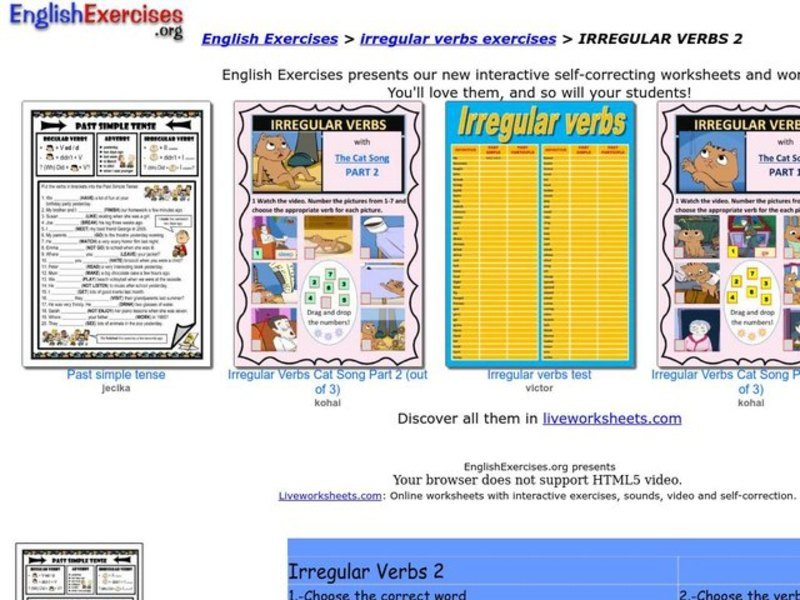 ESL-Irregular Verbs Interactive ESL-Irregular Verbs Interactive