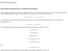 The Limit Definition of a Definite Integral Interactive The Limit Definition of a Definite Integral Interactive