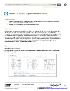 Inverse Trigonometric Functions Lesson Plan Inverse Trigonometric Functions Lesson Plan