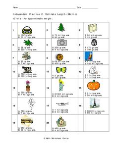 Estimate Length Worksheet Estimate Length Worksheet