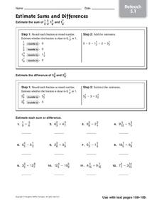 Estimating Sums and Adding Lesson Plans & Worksheets