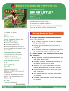 Big or Little Lesson Plan Big or Little Lesson Plan