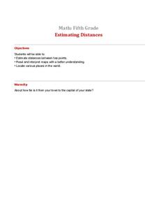 Estimating Distances Lesson Plan Estimating Distances Lesson Plan