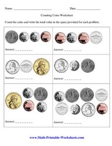 Counting Coins Worksheet Interactive Counting Coins Worksheet Interactive