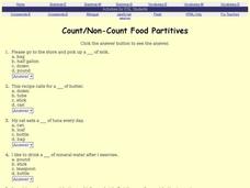 ESL: Count and Non-Count Food Partitives Interactive ESL: Count and Non-Count Food Partitives Interactive